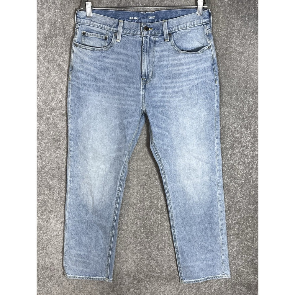 Old Navy 90s Straight Built In Flex Jeans Mens Size 34x30 Blue Stretch Denim
